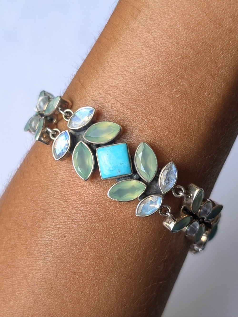 Nicky Butler bracelet Sterling silver Rainbow moonstone chalcedony Turquoise 925